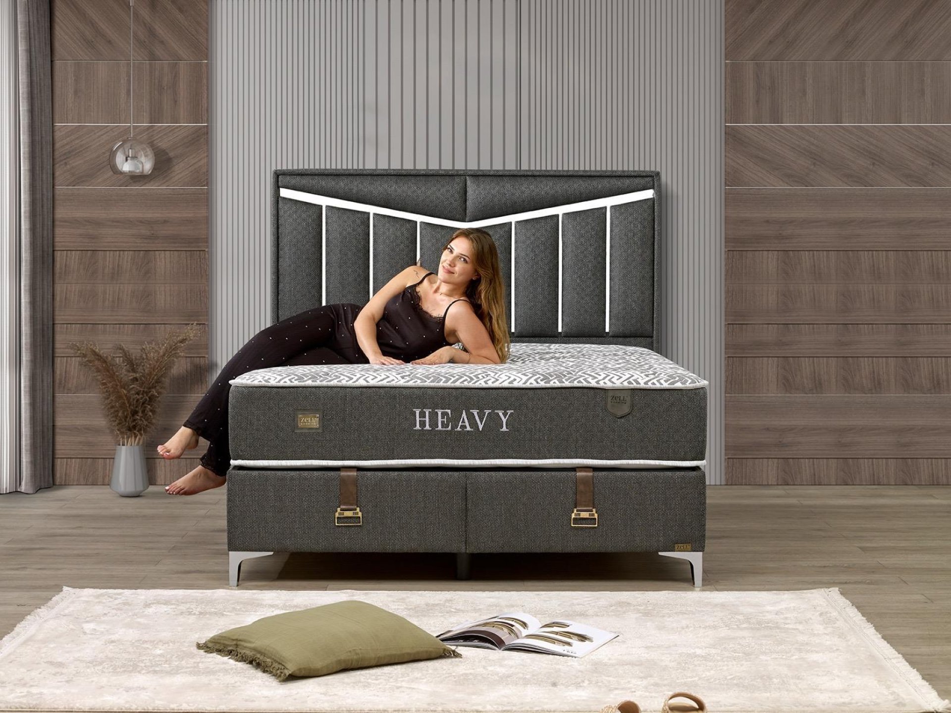 HEAVY BED BASE HEADBOARD SET