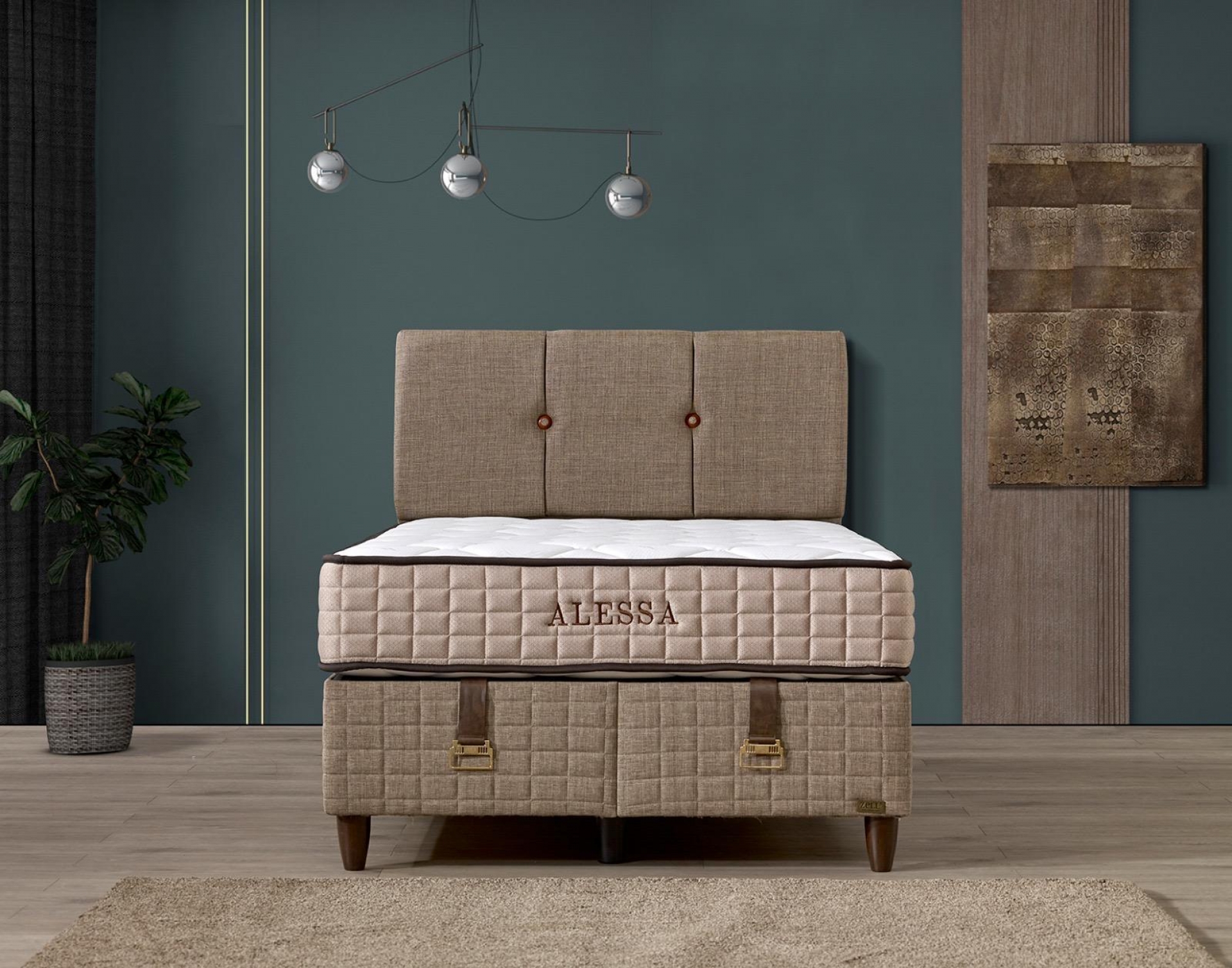 ALESSA BEDBASIS HOOFDBORD SET